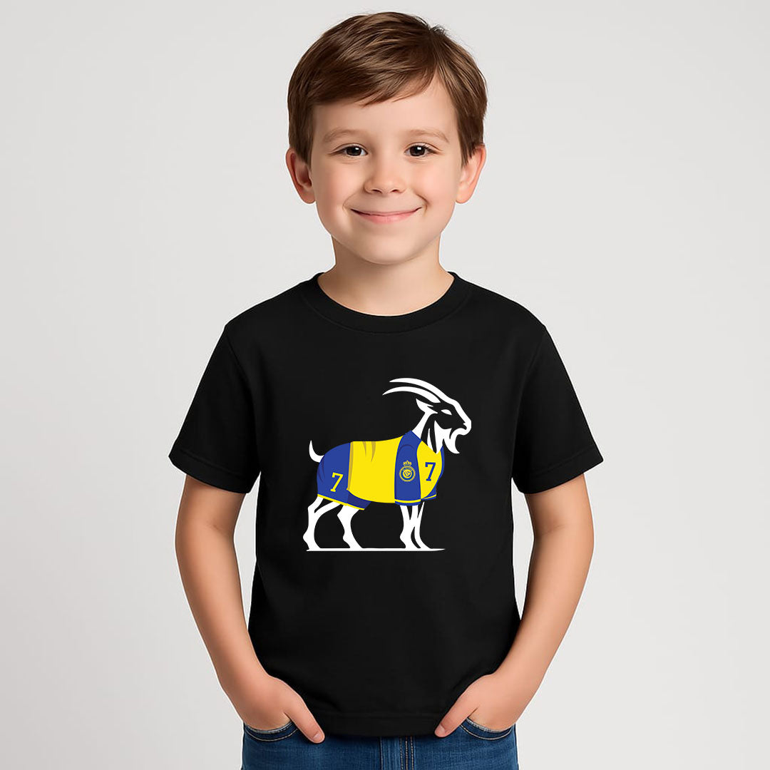 KIDS UNSTOPPABLE GOAT š RONALDO SAUDIĀ 7 ā½ T-SHIRT