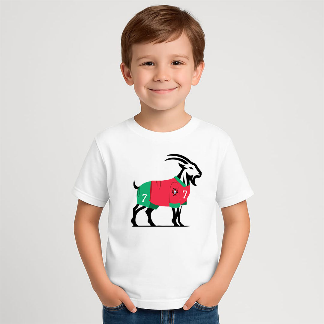 KIDS UNSTOPPABLE GOAT š RONALDO PORTUGALĀ 7 ā½ T-SHIRT
