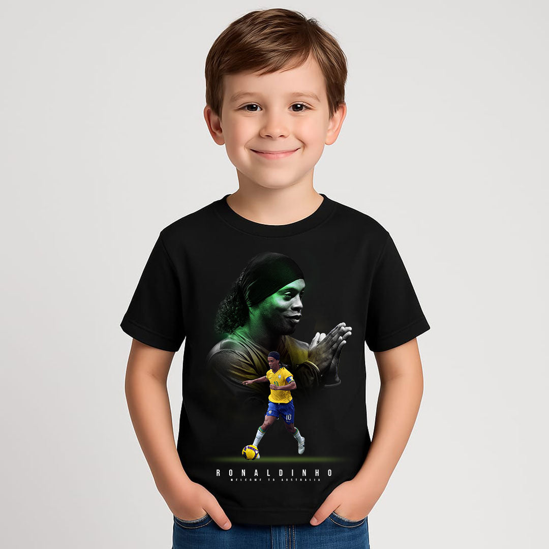 KIDS WELCOME TO AUSTRALIA RONALDHINO  T-SHIRT. ⚽️🐐🇧🇷