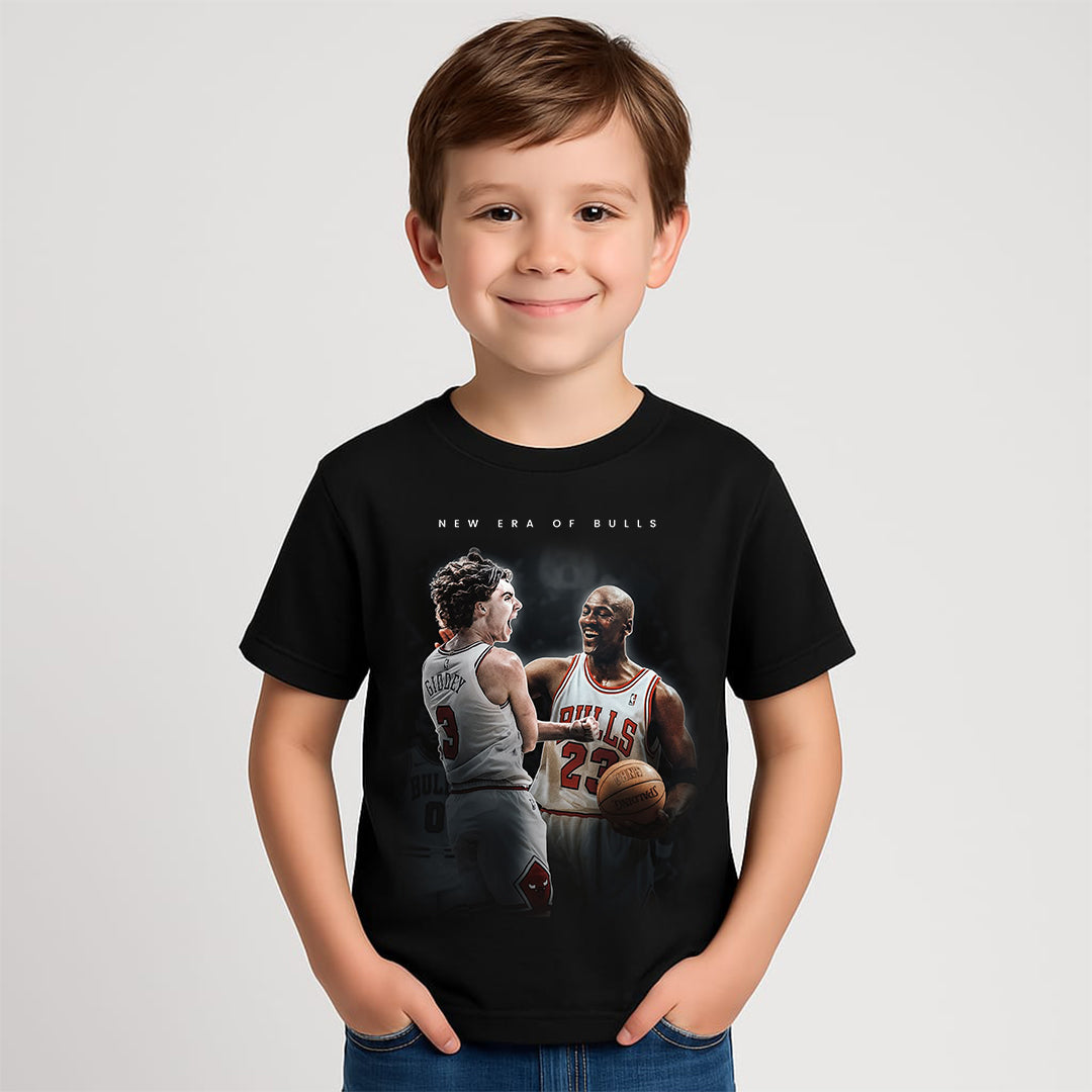 KIDS WHERE NEW SCHOOL MEETS OLD SCHOOL BULLS T-SHIRT