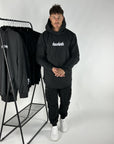 Men's 'Shawshank Longline Roman style Hoodie' with curved hems.