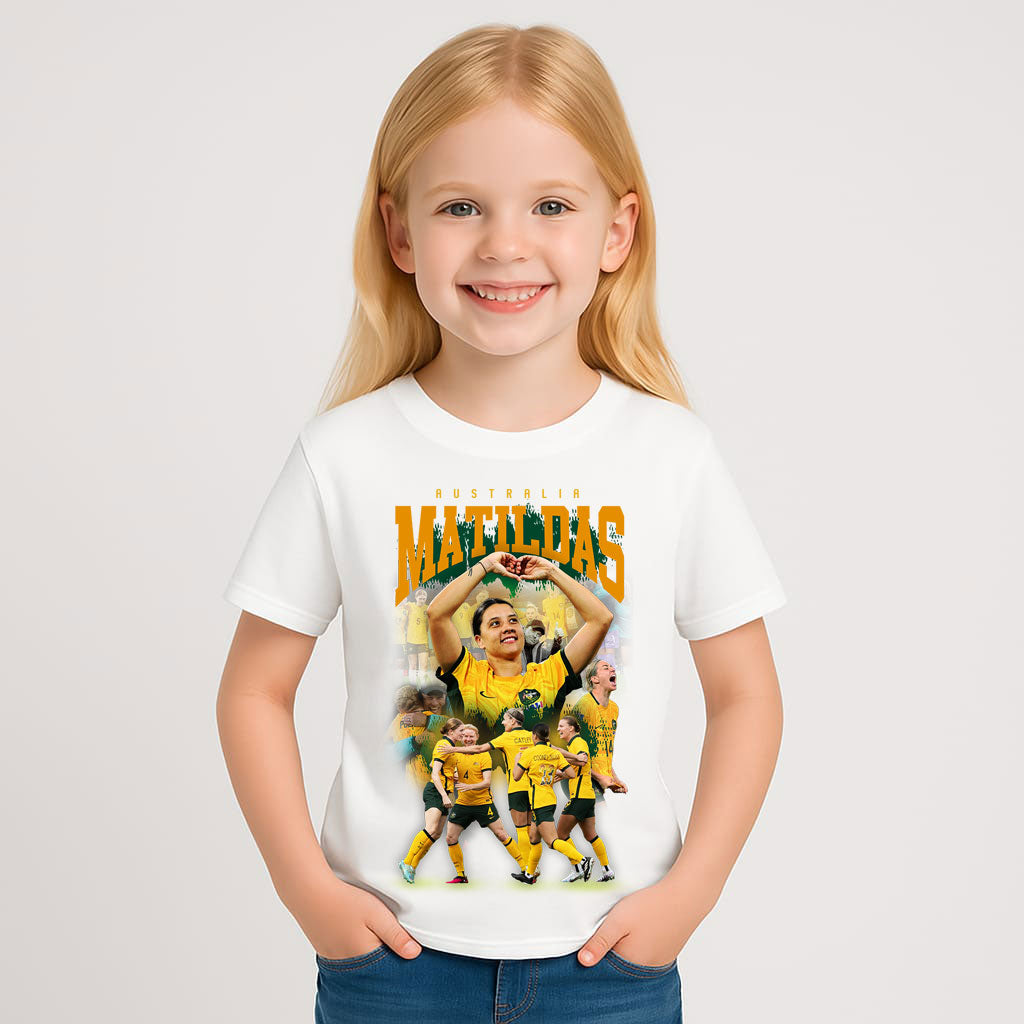 KIDS AUSTRALIA MATILDAS SUPPORTERS T-SHIRT ⚽️🇦🇺