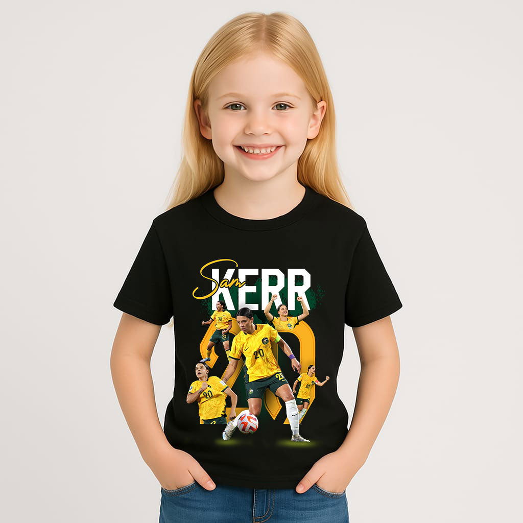 KIDS SAM KERR MATILDAS SUPPORTERS T-SHIRT ⚽️🇦🇺.