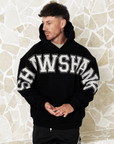 Men's Oversized 'SHAWSHANK' Applique Embroidery Hooded Jumper.