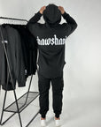 Men's 'Shawshank Longline Roman style Hoodie' with curved hems.