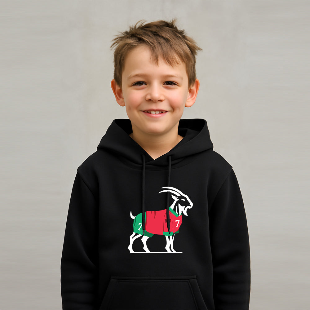 KIDS UNSTOPPABLE GOAT 🐐 RONALDO PORTUGAL 7 ⚽ Hoodie