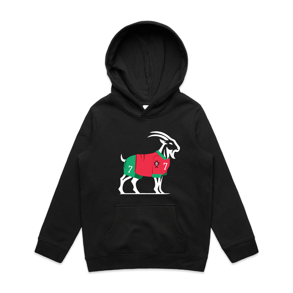 KIDS UNSTOPPABLE GOAT 🐐 RONALDO PORTUGAL 7 ⚽ Hoodie