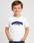Kids SHAWSHANK CLOTHING BLUE SIGNATURE PRINT T-SHIRT