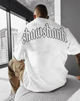 Men's Oversized Outline 'SHAWSHANK' Roman style print Heavy weight T-Shirt.