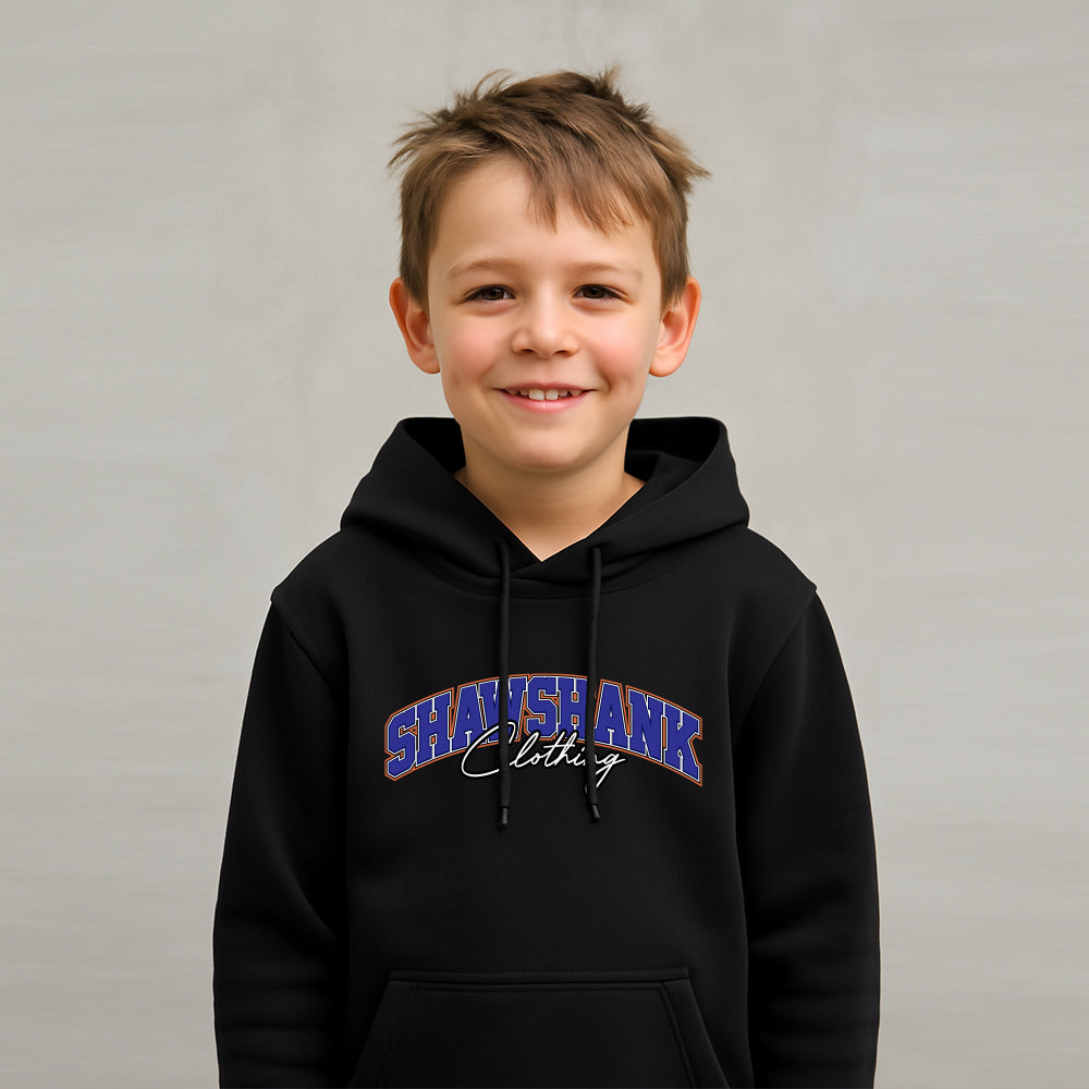 Kids SHAWSHANK CLOTHING BLUE SIGNATURE PRINT HOODIE