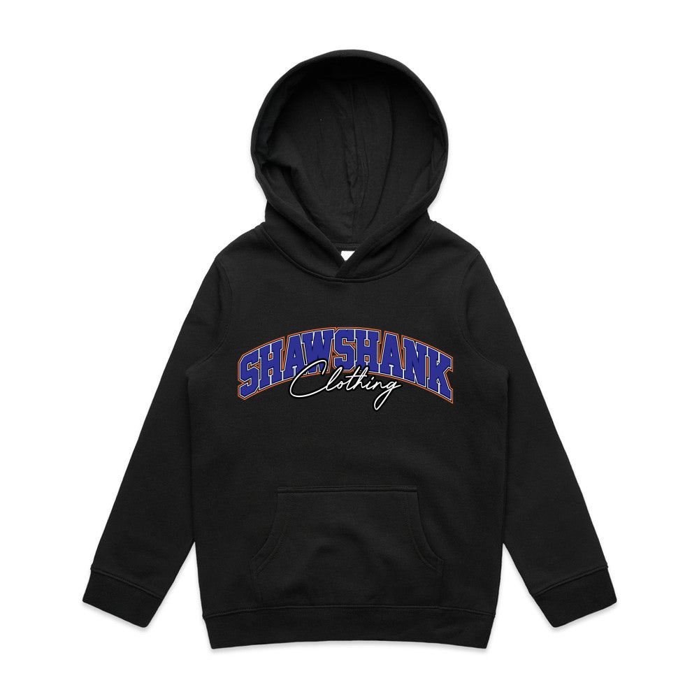 Kids SHAWSHANK CLOTHING BLUE SIGNATURE PRINT HOODIE