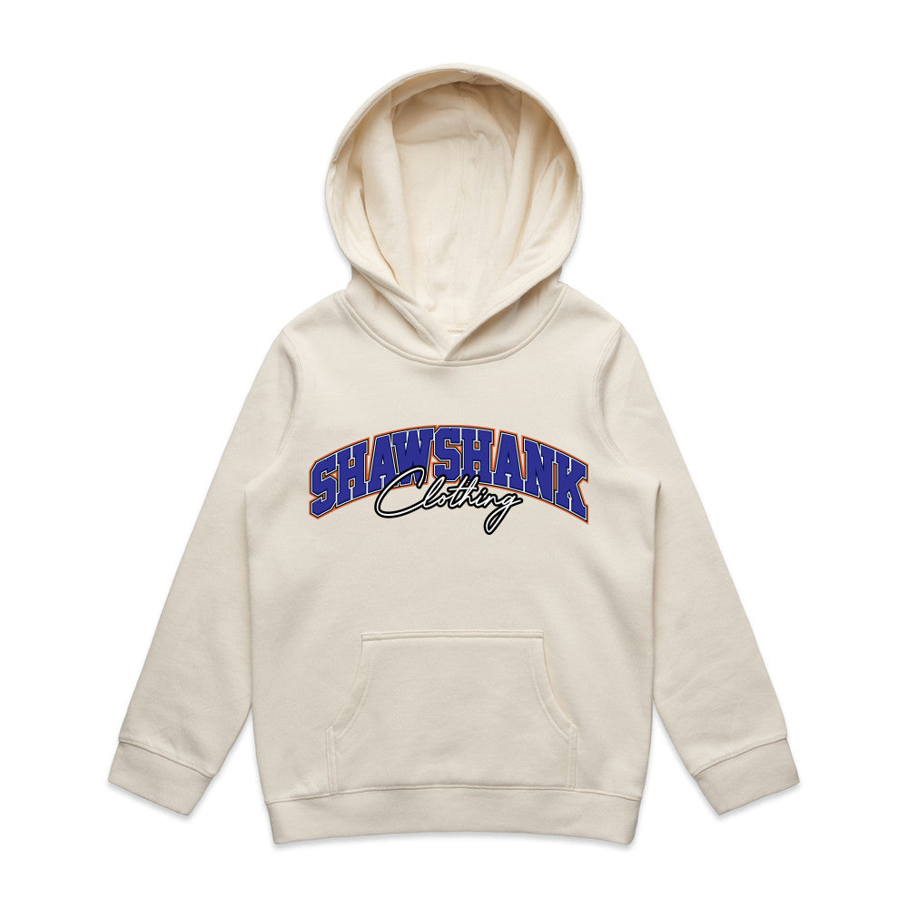 Kids SHAWSHANK CLOTHING BLUE SIGNATURE PRINT HOODIE