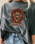 Womens Oversized ''LION KING'' Acid Wash T-Shirt