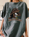 Womens Oversized ''EAGLE LANDING'' Acid Wash T-Shirt.