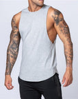 Men's Sleeveless curved hem Muscle Tank