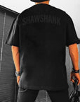 Men's Oversized 'SHAWSHANK' shoulder print Heavy weight T-Shirt.