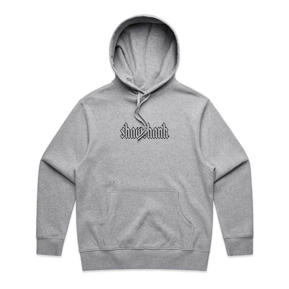 Men&#39;s Oversized Outline &#39;SHAWSHANK&#39; Roman style print Heavy weight Hoodie