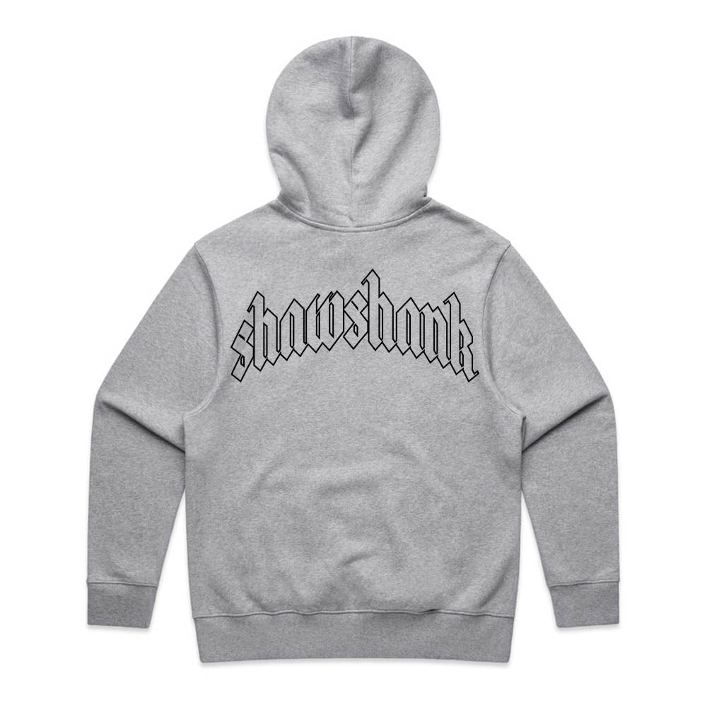 Men&#39;s Oversized Outline &#39;SHAWSHANK&#39; Roman style print Heavy weight Hoodie