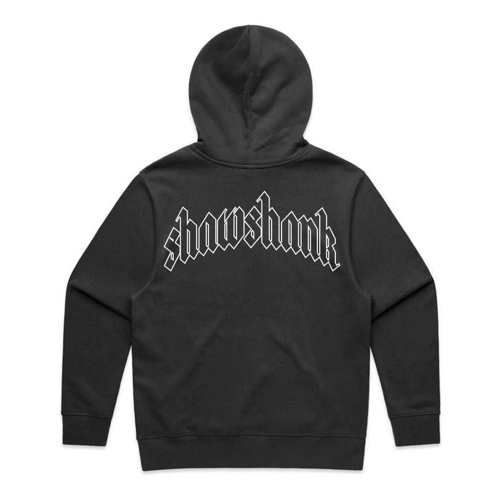 Men&#39;s Oversized Outline &#39;SHAWSHANK&#39; Roman style print Heavy weight Hoodie