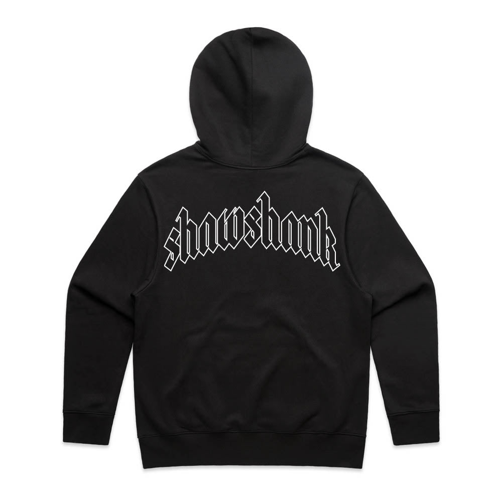 Men&#39;s Oversized Outline &#39;SHAWSHANK&#39; Roman style print Heavy weight Hoodie