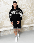 Men's Oversized 'SHAWSHANK' Applique Embroidery Hooded Jumper.
