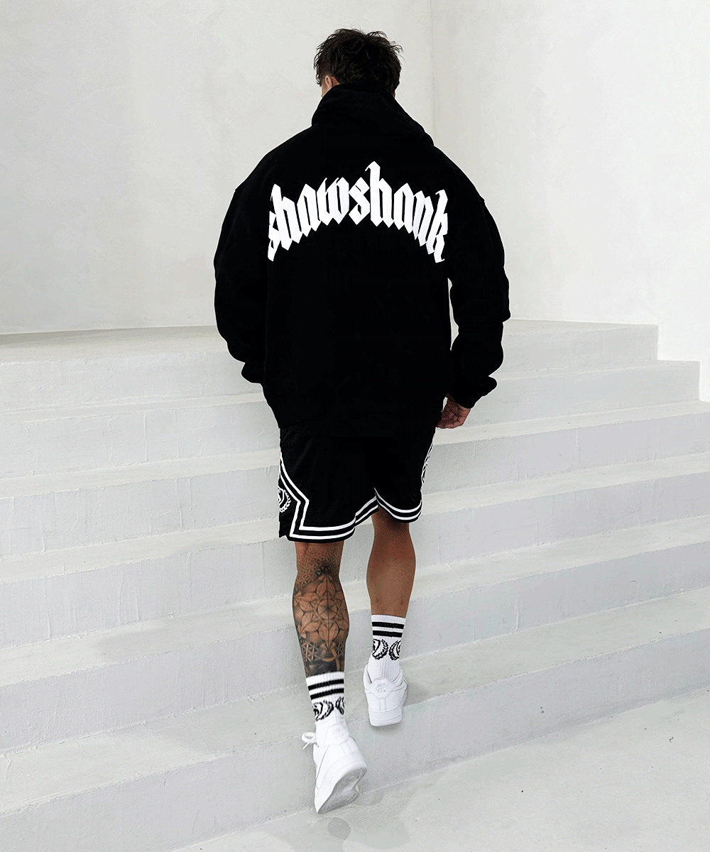Men's Oversized 'SHAWSHANK' Roman style PUFF print Heavy weight Hoodie