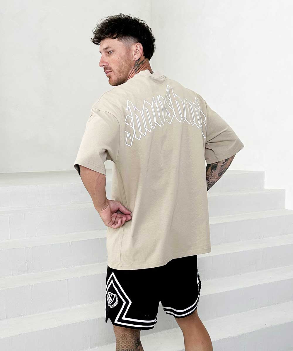 Men's Oversized Outline 'SHAWSHANK' Roman style print Heavy weight T-Shirt.
