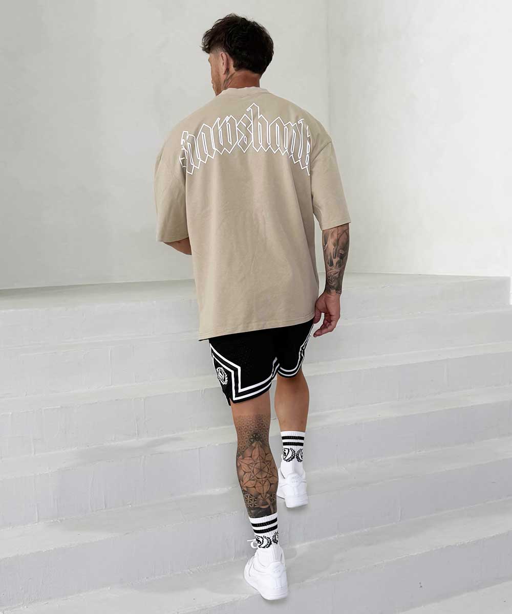 Men's Oversized Outline 'SHAWSHANK' Roman style print Heavy weight T-Shirt.
