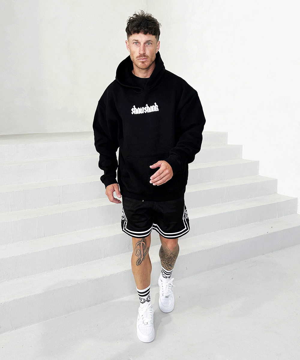 Men's Oversized 'SHAWSHANK' Roman style PUFF print Heavy weight Hoodie