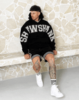 Men's Oversized 'SHAWSHANK' Applique Embroidery Hooded Jumper.