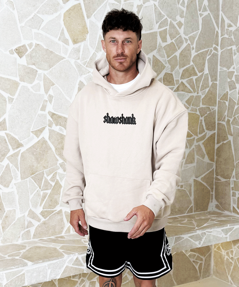 Men's Oversized 'SHAWSHANK' Roman style PUFF print Heavy weight Hoodie