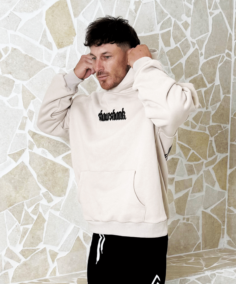 Men's Oversized 'SHAWSHANK' Roman style PUFF print Heavy weight Hoodie