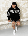 Men's Oversized 'SHAWSHANK' Applique Embroidery Hooded Jumper.