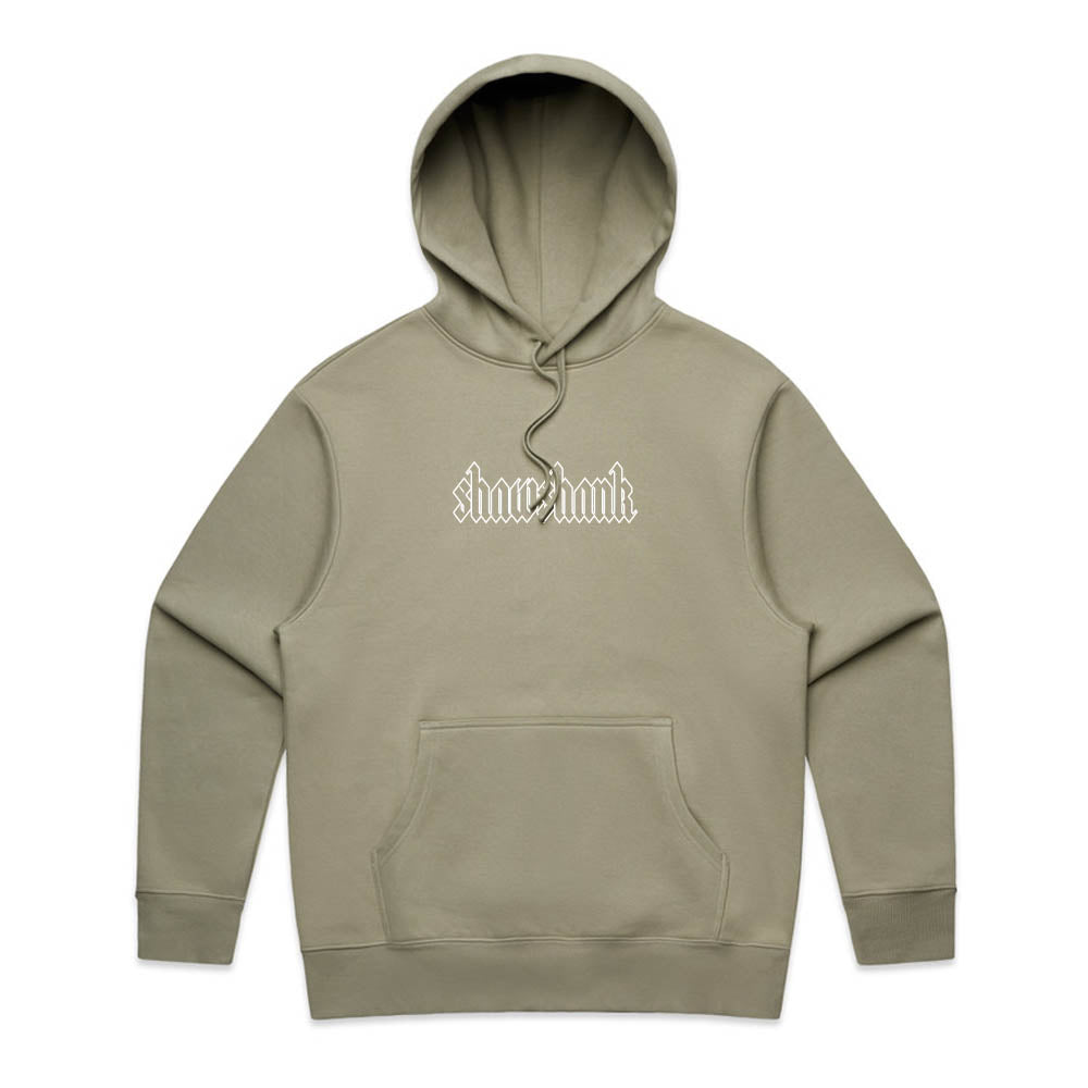 Men&#39;s Oversized Outline &#39;SHAWSHANK&#39; Roman style print Heavy weight Hoodie