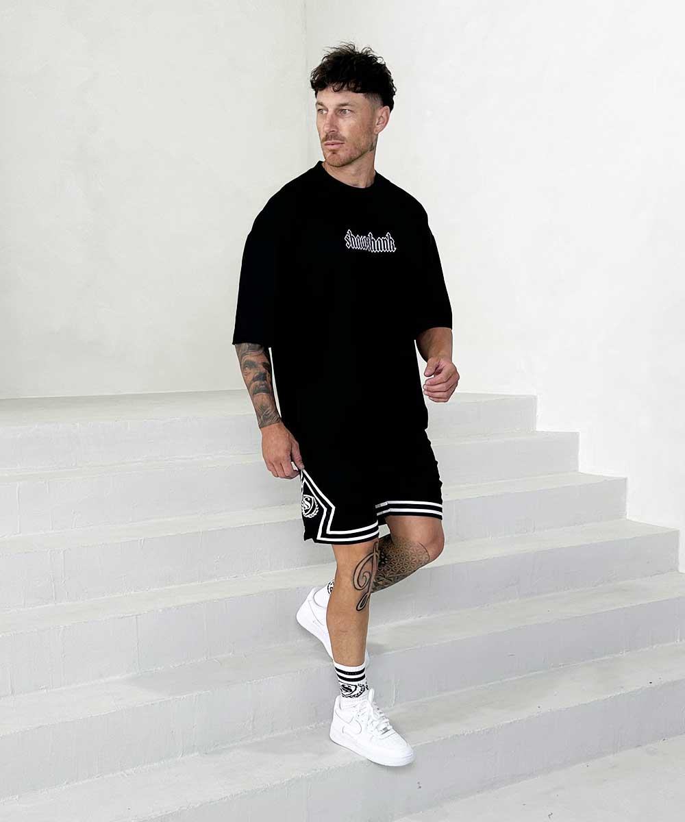 Men's Oversized Outline 'SHAWSHANK' Roman style print Heavy weight T-Shirt.