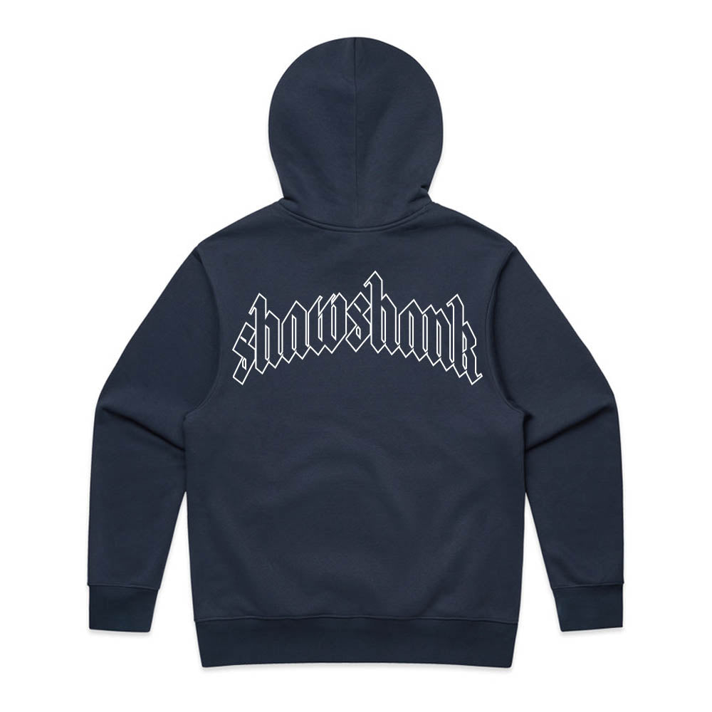 Men&#39;s Oversized Outline &#39;SHAWSHANK&#39; Roman style print Heavy weight Hoodie