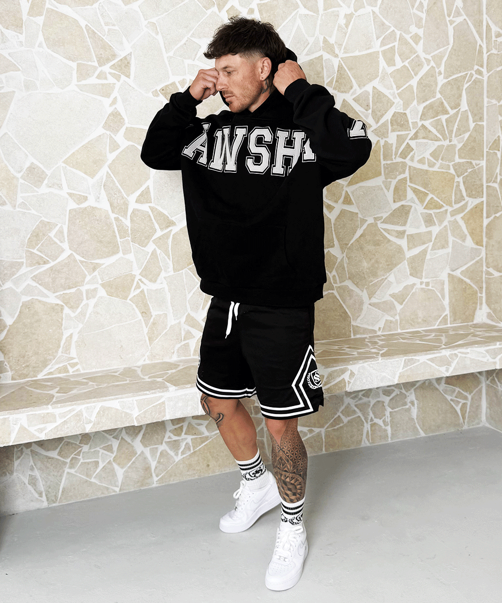 Men's Oversized 'SHAWSHANK' Applique Embroidery Hooded Jumper.