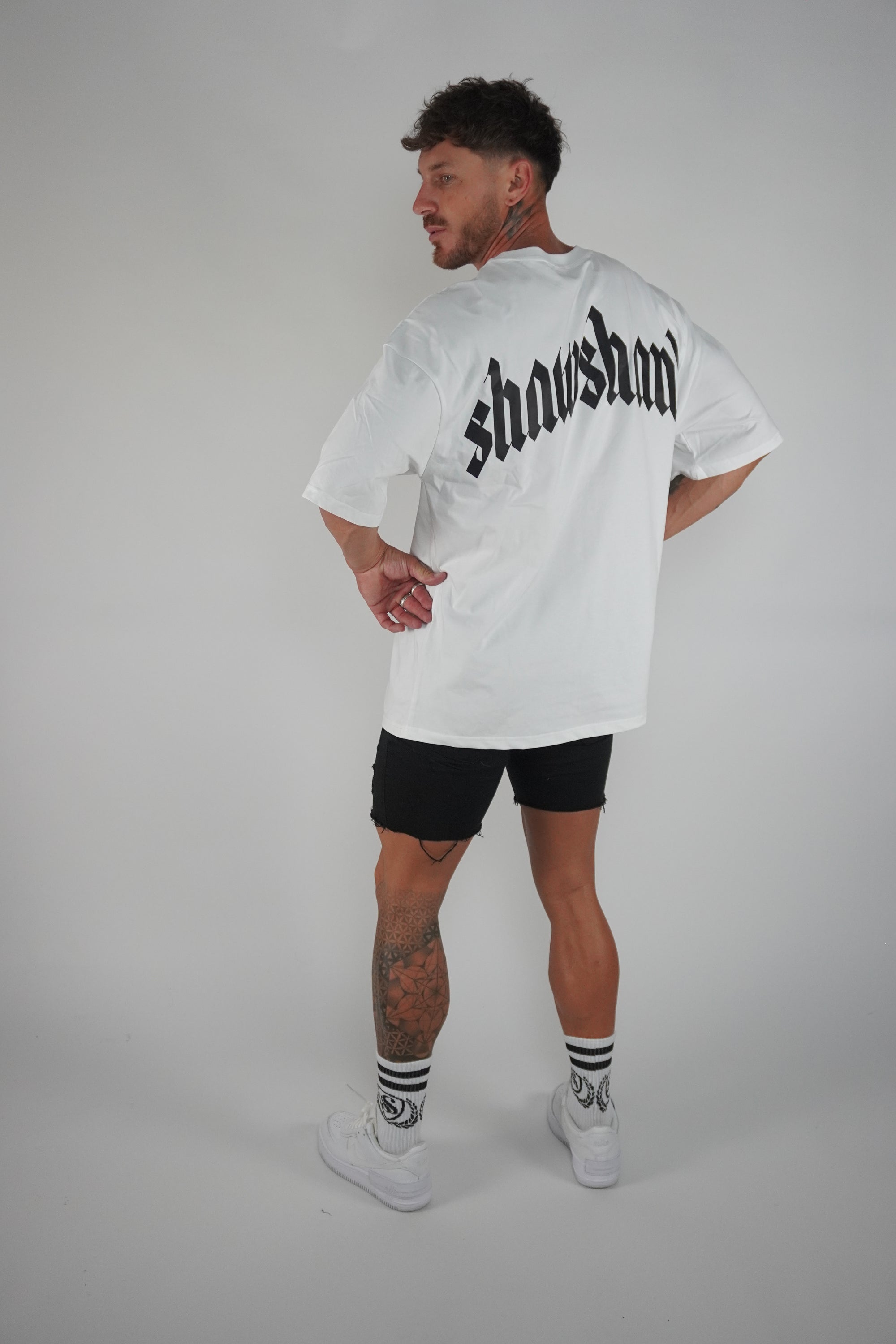 Men&#39;s Oversized  &#39;SHAWSHANK&#39; Roman style print Heavy weight T-Shirt