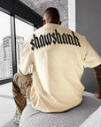 Men's Oversized  'SHAWSHANK' Roman style print Heavy weight T-Shirt