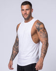 Men's Sleeveless curved hem Muscle Tank