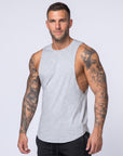 Men's Sleeveless curved hem Muscle Tank