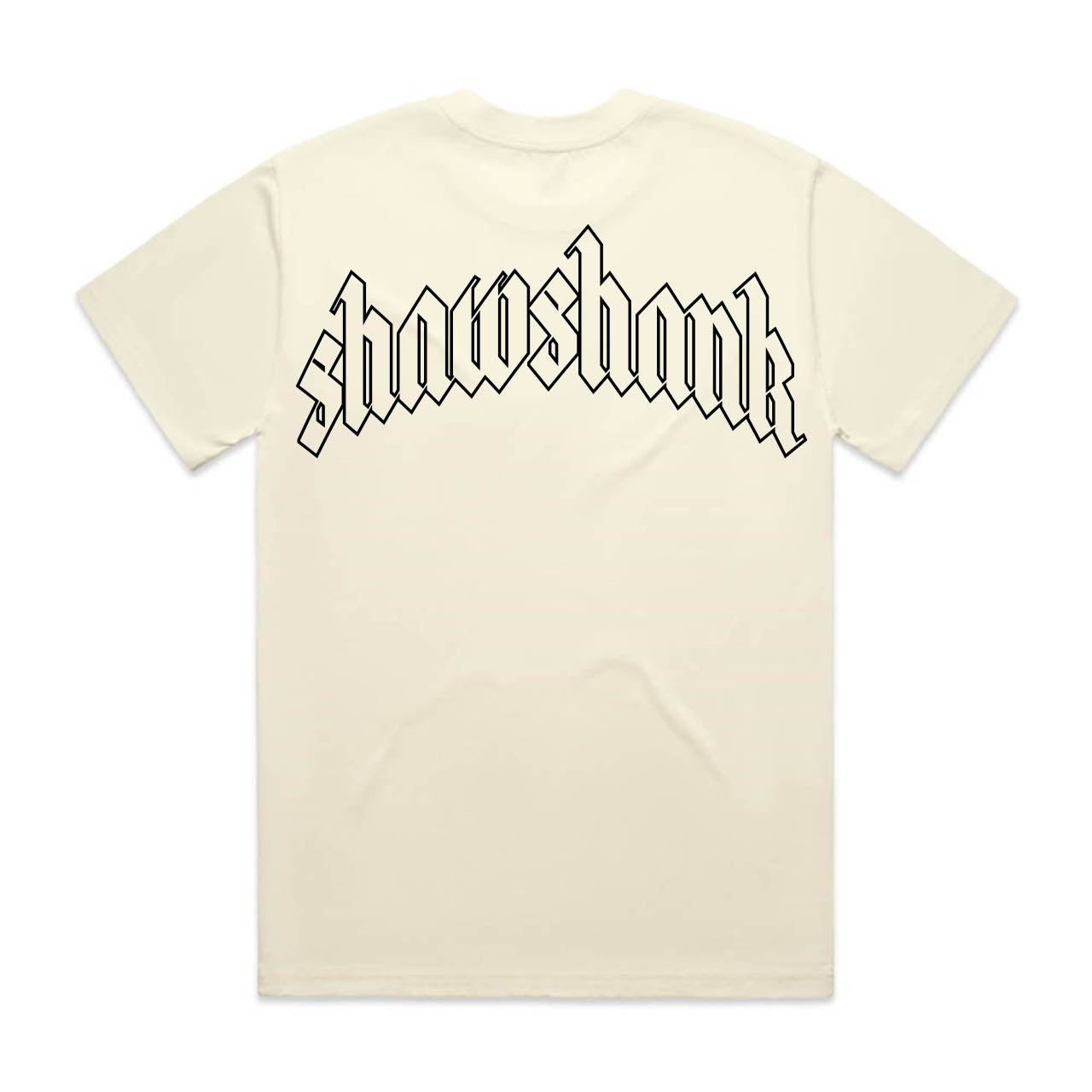 Men&#39;s Oversized Outline &#39;SHAWSHANK&#39; Roman style print Heavy weight T-Shirt.