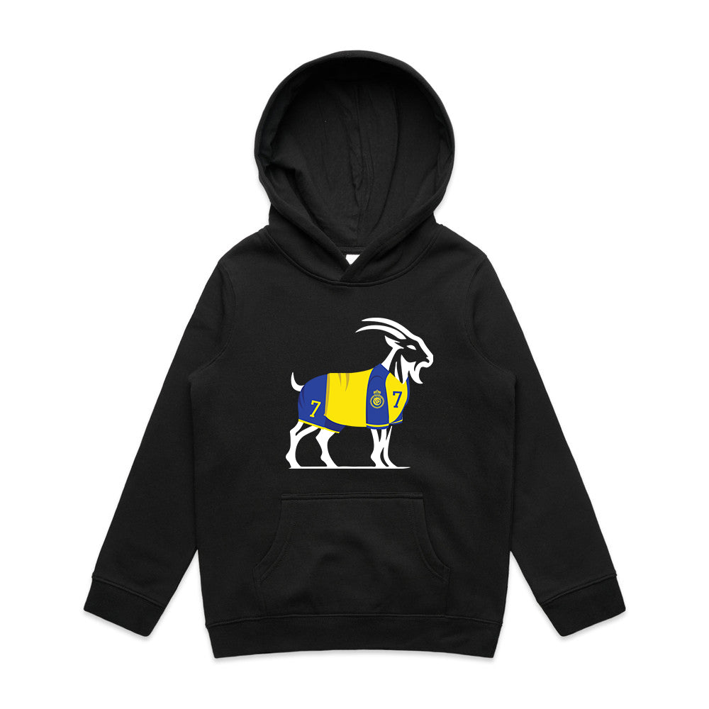 KIDS UNSTOPPABLE GOAT 🐐 RONALDO SAUDI 7 ⚽ Hoodie. – Shawshank Clothing