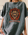Womens Oversized ''LION KING'' Acid Wash T-Shirt