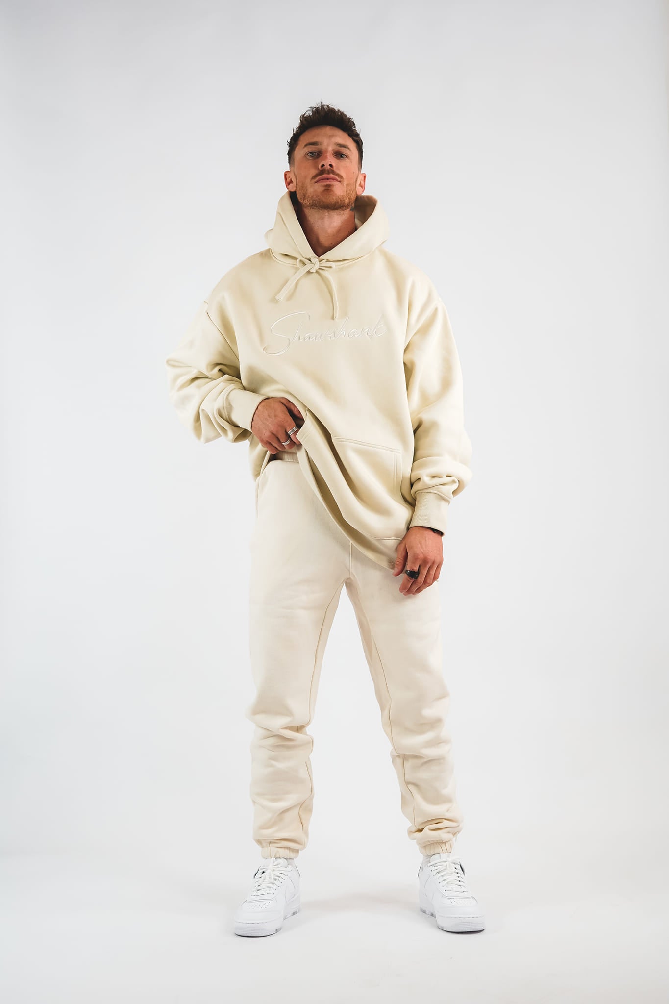 SHAWSHANK DESIGN embroided tracksuit with oversized hoodie and oversized trackies