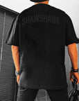 Men's Oversized  'SHAWSHANK' shoulder print Heavy weight T-Shirt.